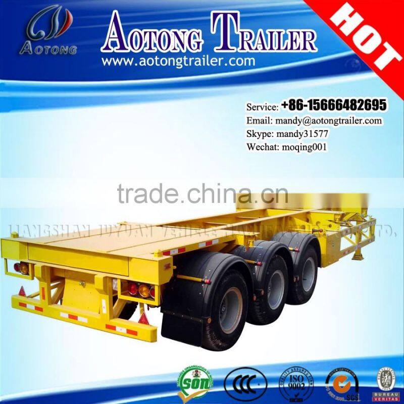 2 axle or 3 axle 20ft 40ft Skeleton Semi Trailer container chassis trailer for sale