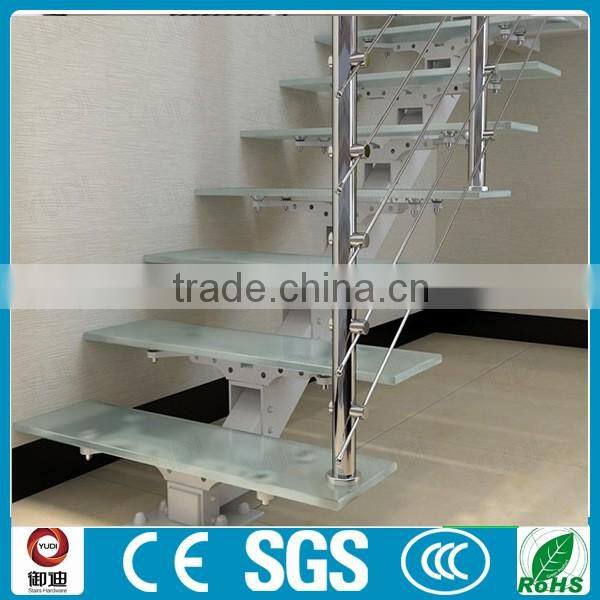 hot sale indoor metal glass straight staircase price -YUDI