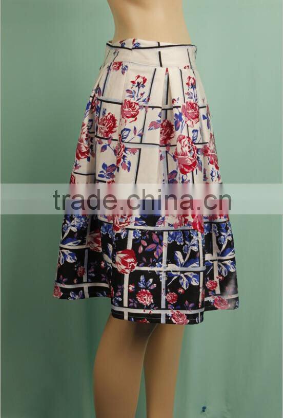 2016 S/S High quality wholesale long digital printed floral skirts