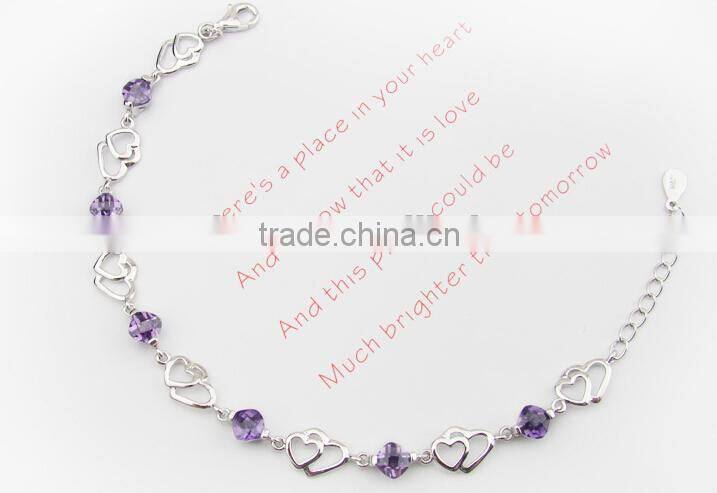 2014 Hot Crystal Friendship Bracelets,Wholesale Sterling Silver Bracelet