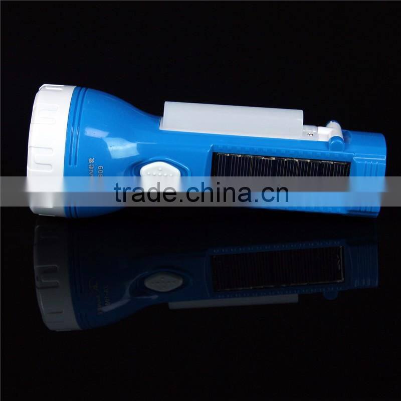 New Solar Led Torch Flashlight Electronic Factory Selling Plastic Flashlight