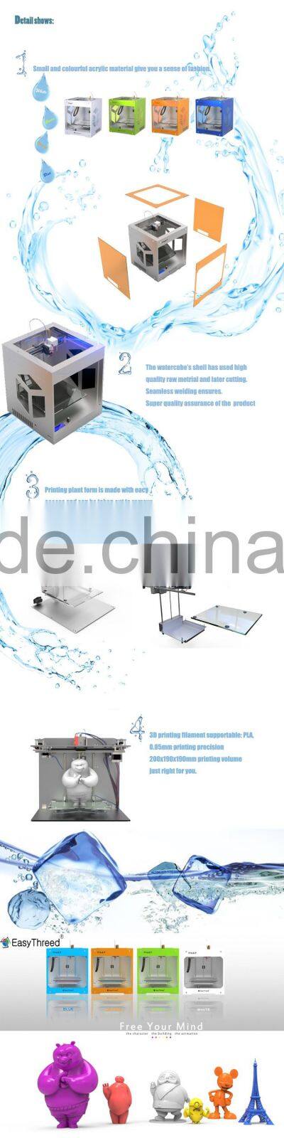 China Desktop Home 3d printing Machine for Rapid Prototyping