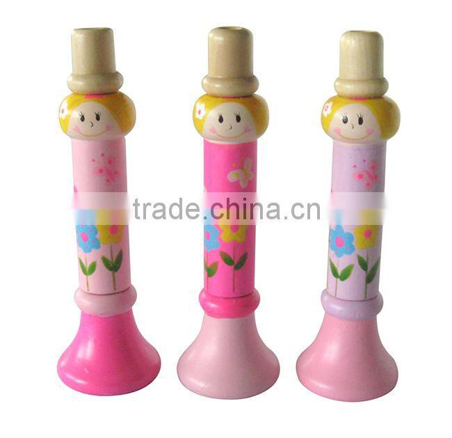 wood music instruments cahild toy trumpet