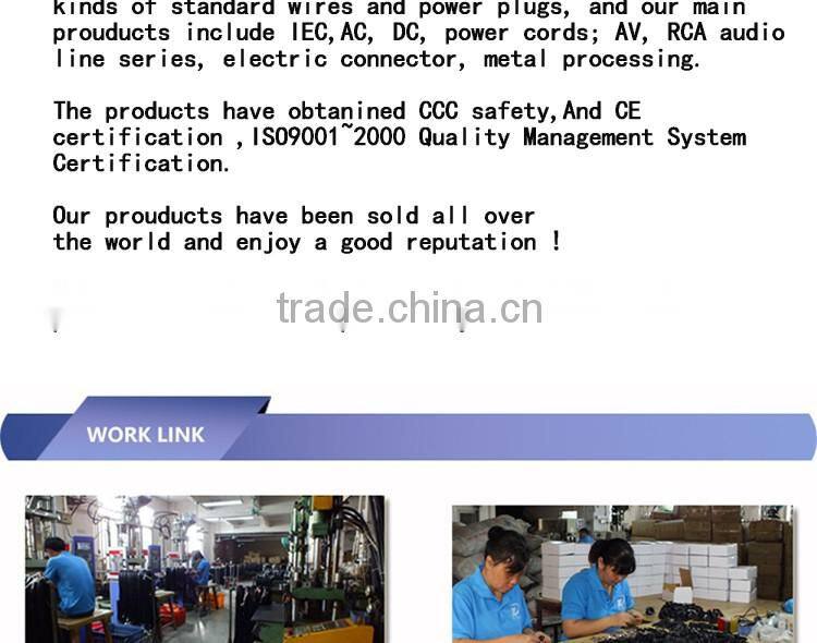 Power cord with American middle size plug socket