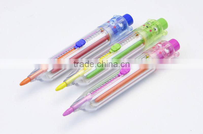 6 colors rotating crayon,kids'crayon,animal crayon