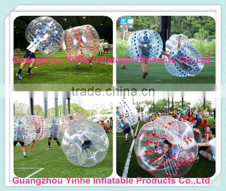 colorful inflatable body bubble ball for soccer