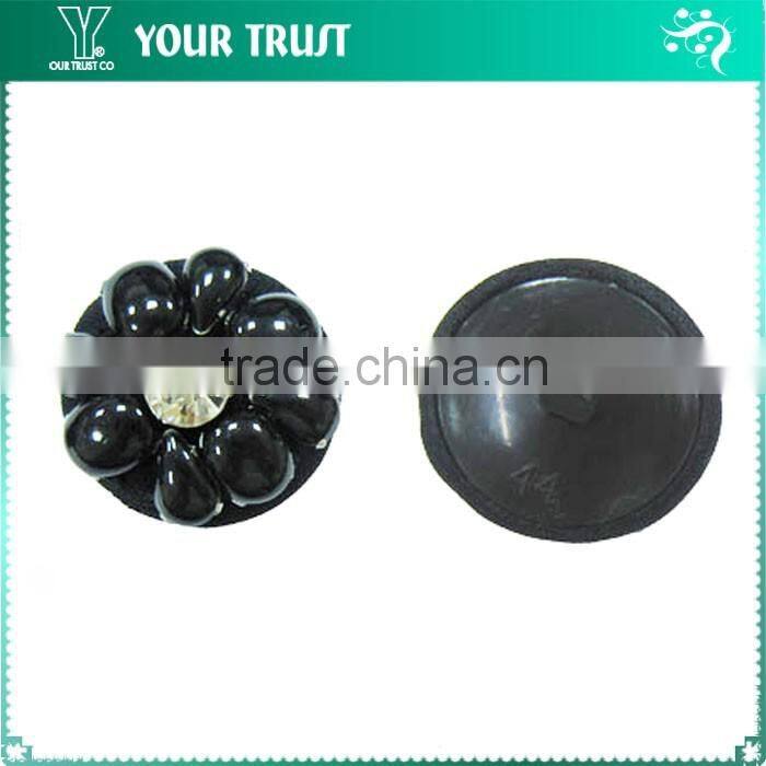 7MM Clear Rhinestone Black Bead Garment Chinese Frog Rhinestone Button