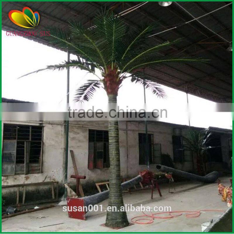 Factory outlet fiberglass trunk plastic coconut tree for plaza decor