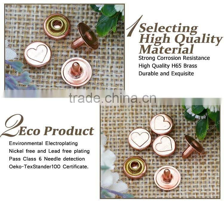 High quality 8mm brass rivet button for leather denim jeans