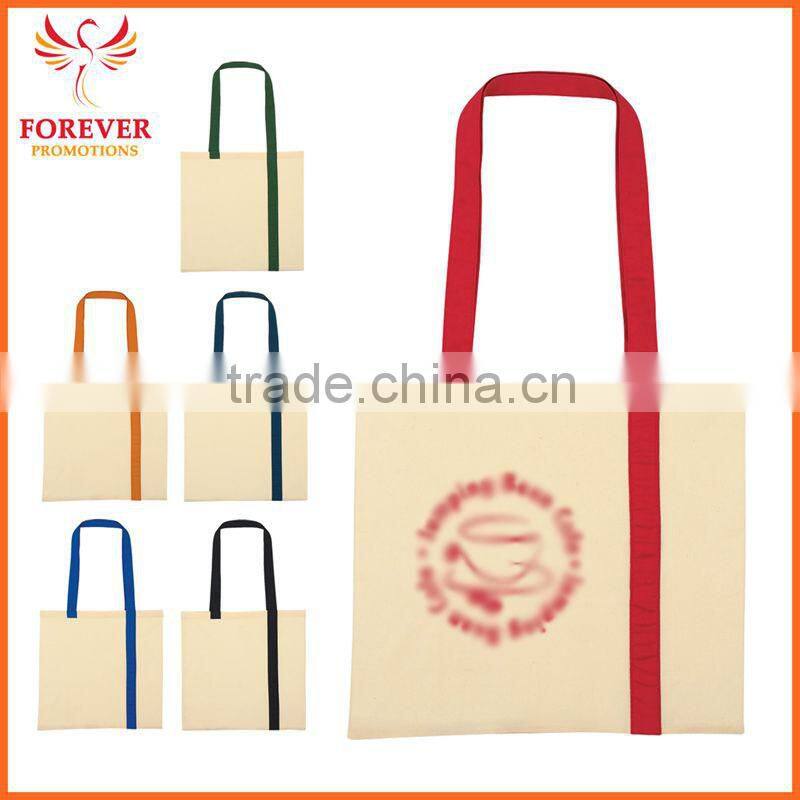 Wholesale Promos Gifts 5 OZ. Canvas Striped Economy Shopper Tote Bag