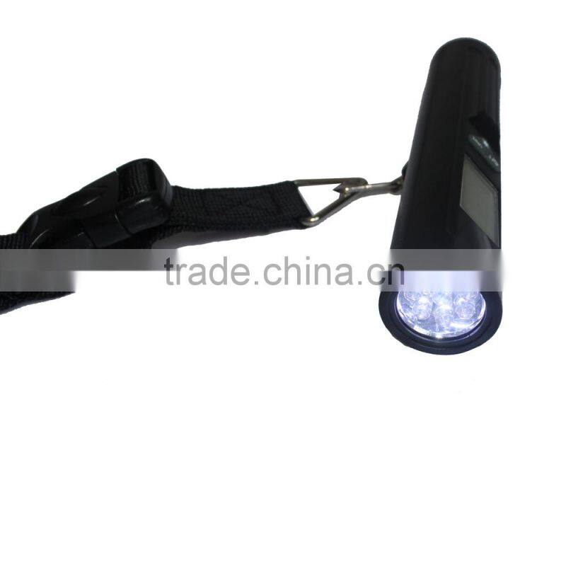 LED Torch Portable digital luggage scale with Blue LED backlight