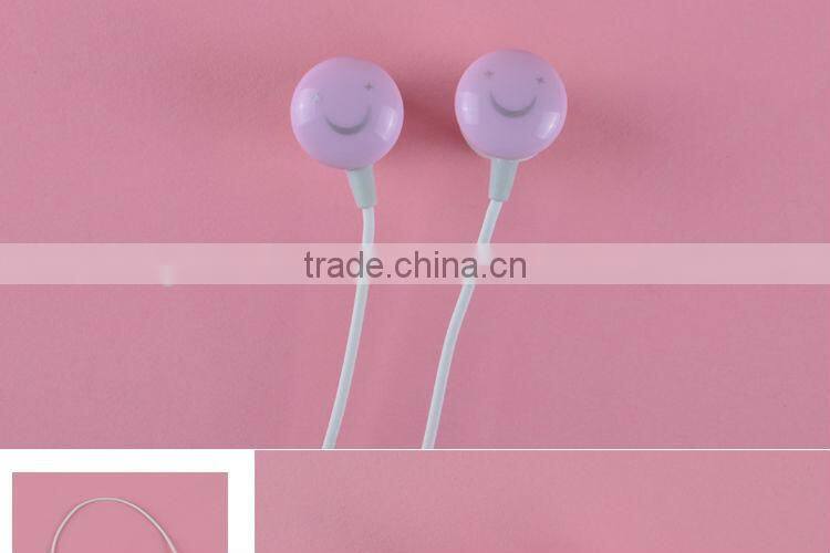 ULDUM 2013 with smile logo Custom color headphone earphone with mic and 1.2m braided cable for mp3 telephone