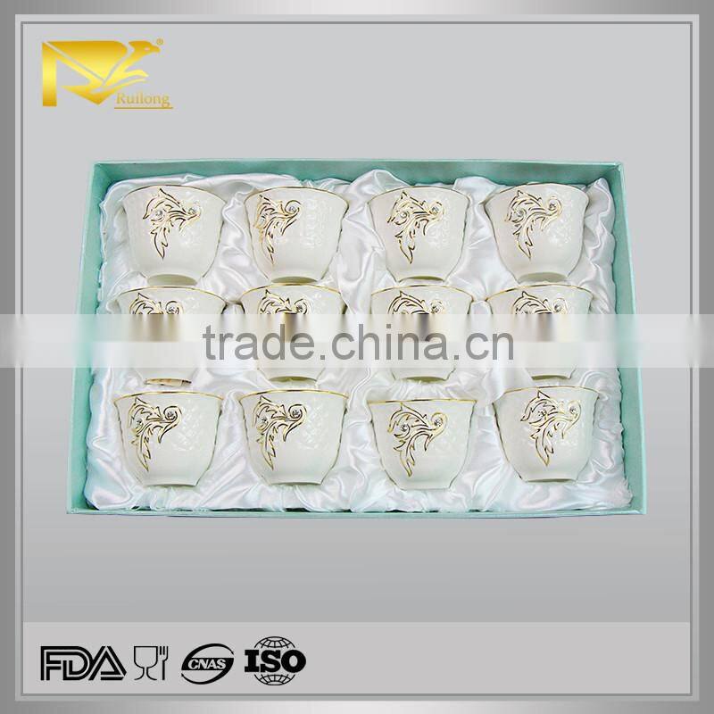 ceramic promotional wholesale porcelain cawa coffee cup set for adults
