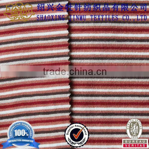 Yarn dyed stripe knitting rib fabric