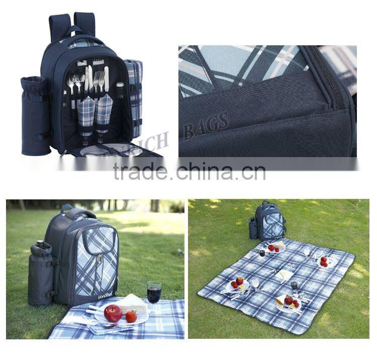 Enrich Picnic Backpack With Cooler Compartment,outdoor person picnic set for 2 person