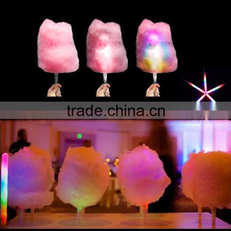 Wisdom Victory 2016 Top quality Customized Kid Favor Colorful Led Cotton Candy SticK Party decorations Led Flashing Cotton Candy