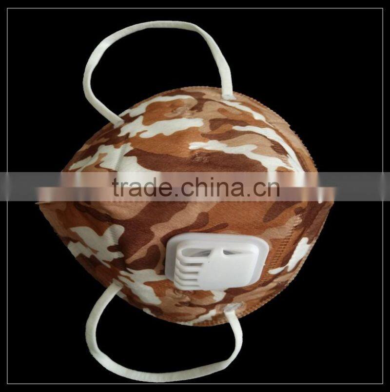 Spunlace nonwoven C shaped protective face mask with valve