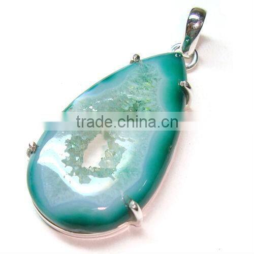 925 Stamped Sterling Silver Citrine Semi Precious Gemstone Pendant