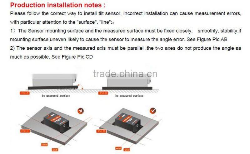 High stability electronic inclinometer sensor