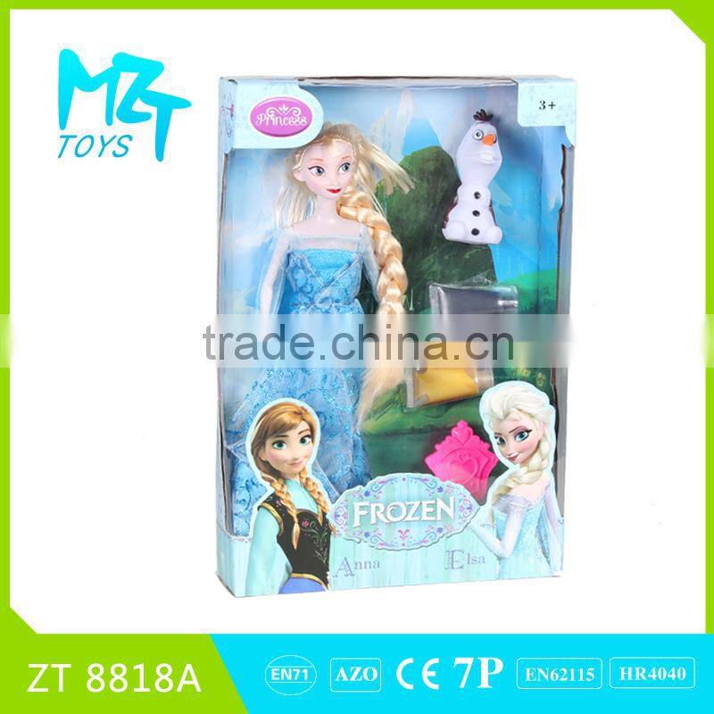 2016 New !Eco-friendly Vinyl 14 inch princess doll with crystal eyes+Microphone+Necklace music Barbie Doll