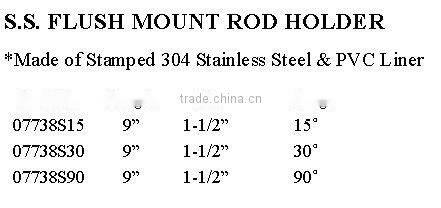 Stainless Steel Flush Mount Rod Holders 15,30,90 degree