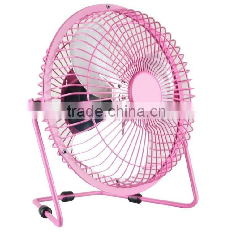 USB desk fan mini personal fan metal design with ON/OFF switch usb powered for home and office