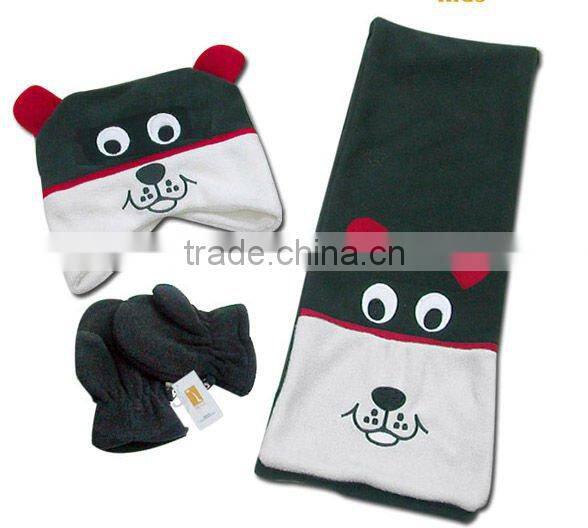 polar fleece hat scarf gloves set