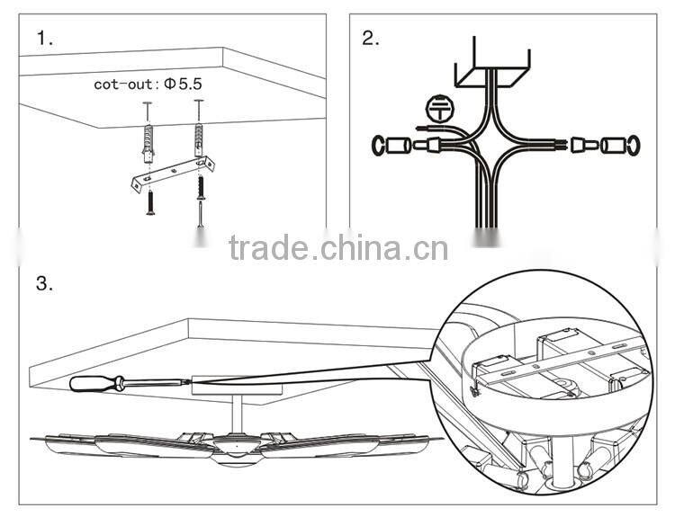 Single CCT Creative Deformable Fan Shape LED Ceiling Pendant Lamp for Restaurant