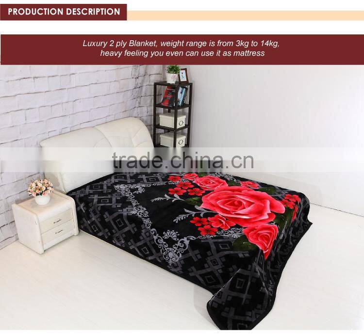 Factory sale blanket and super soft raschel blanket for adults.