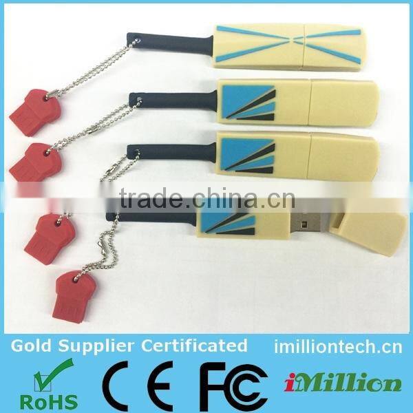 custom logo cricket bat shaped usb