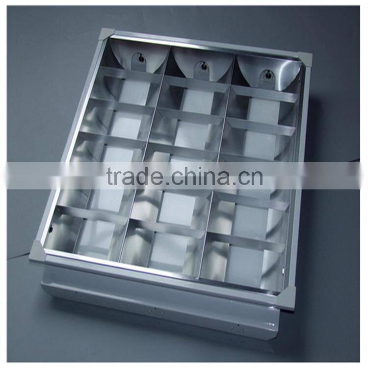 T8 grid fluorescent ceiling light fixture