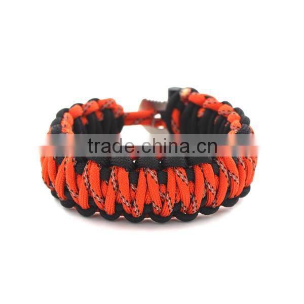new reflective paracord bracelet with fire starter and compass