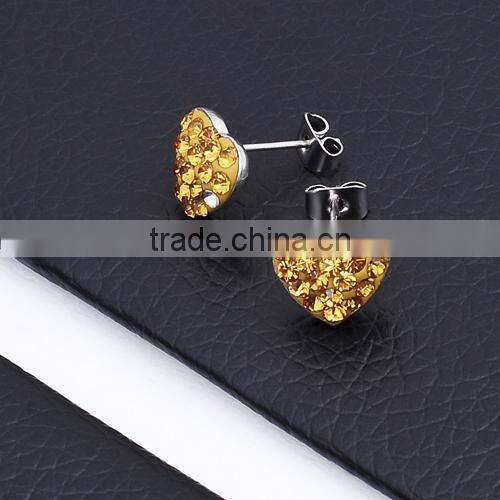 Fashion Big Crystal Stainless Steel Crystal Earring BE10161