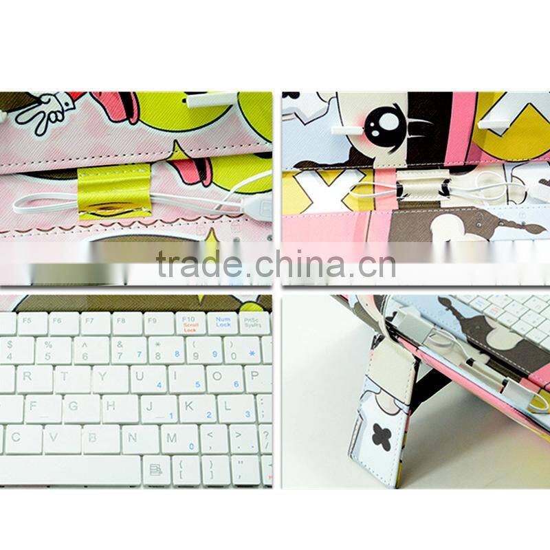 color print universal pu leather phone case with keyboard for iphone for Xiaomi Redmi mi mione note pro 1 2 3 4 5 8 S A C