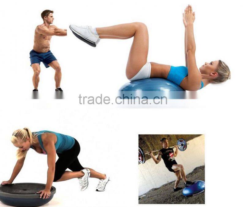 Yoga Fitness Ball Balance Trainer Balancing Ball Half With Resistance Band Inflator Pump Gym Trainer Ball