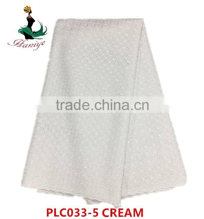 Haniye 2016/PLC033 top qualitycotton polish lace hot selling cheap price for man dress swiss voile lace polish cotton lace