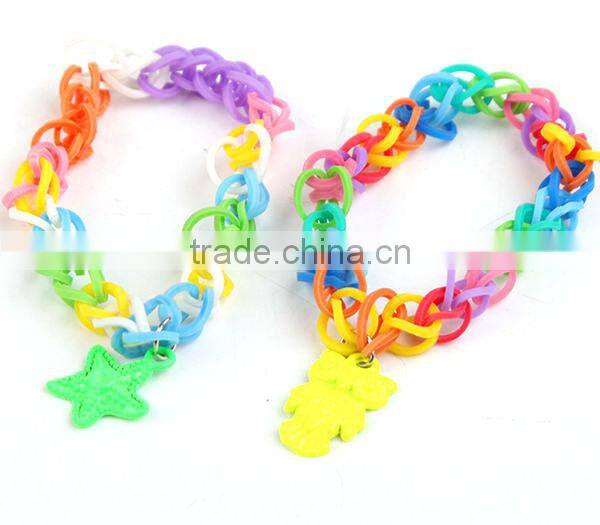 Candy Color Loom Rubber Bands Charm Bracelet ZTSA-B117