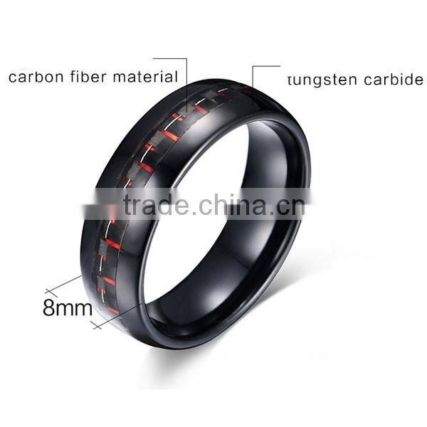 New Fashion Retro Fiber Tungsten Steel Ring