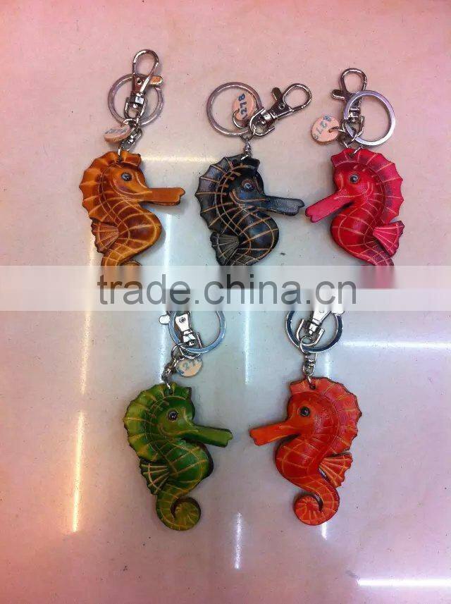 Wholesale promotion personal Handmade Soft leather animal key chain