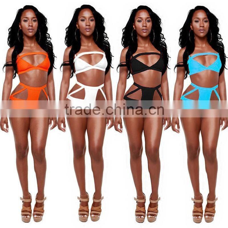 pure color conjoined sexy hot female bathing swimsuit