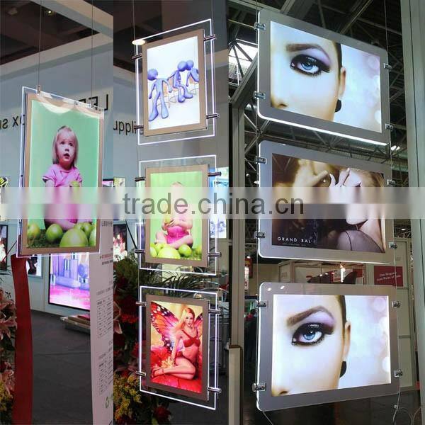 Ceiling or wall hanging crystal acrylic backlit picture led signs window