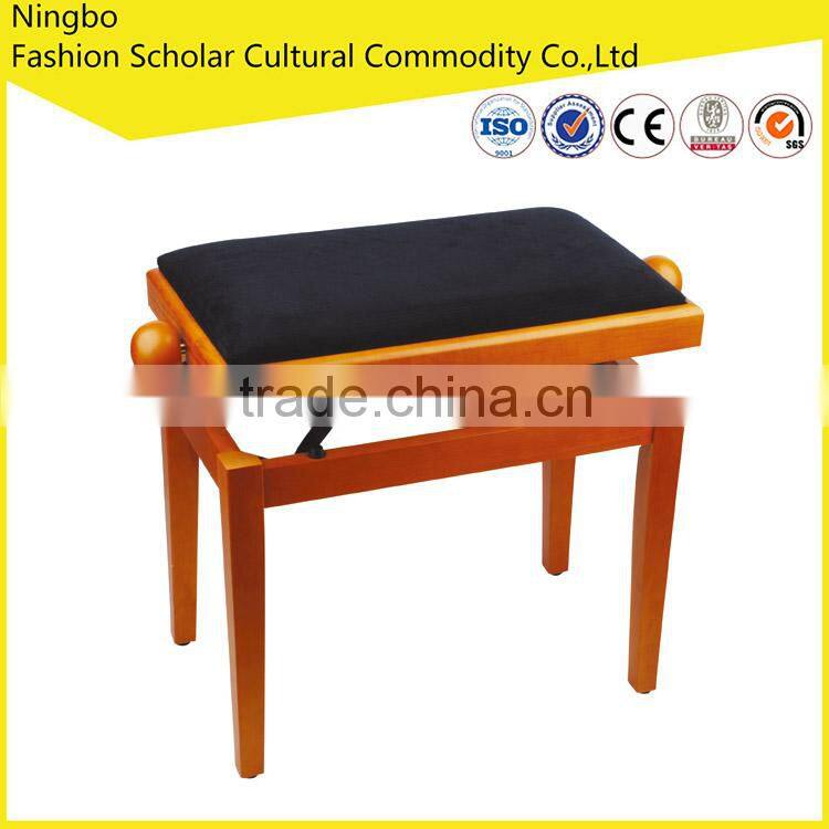 2016 the latest black piano stool adjustable with black leather cushion