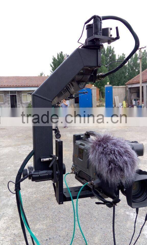 Broadcasting TV camera jimmy jib crane 10m with motorized dutch head bear 25kg camcorder