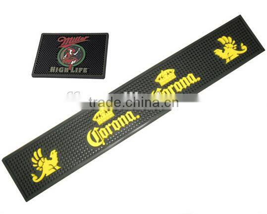 Custom eco-friendly rubber soft pvc bar mat with logos