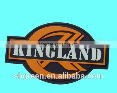 Soft company name rubber patch with sewing on