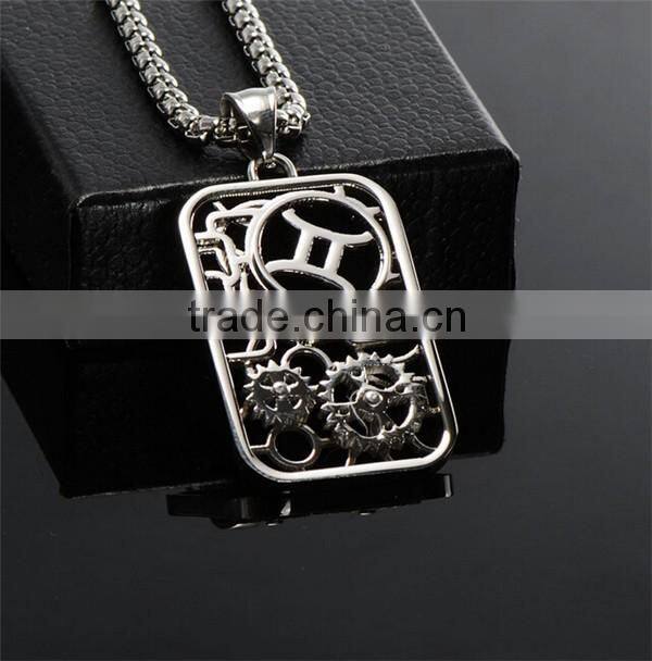 Any of the twelve animals pendant necklace simple dog tag stainless steel necklace jewelry