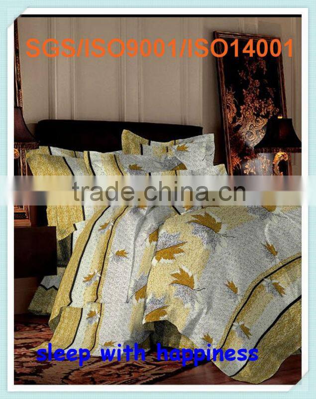 High Quality Disperse Printed Fabric for Bedding with Leaf Design