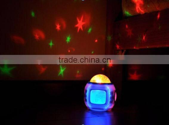 pretty decorative star projecting alarm clock ,led light fairy star projection alarm clcok