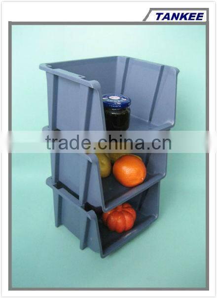 Plastic Stacking Storage Containers Office Desk Top Trays Shelf Food Counter