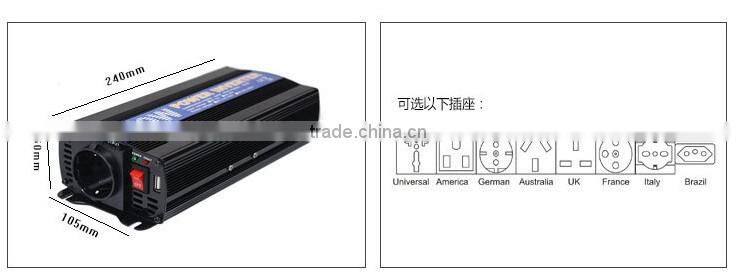 Hot saling 600W Car Power Inverter 12V/24V to 220V